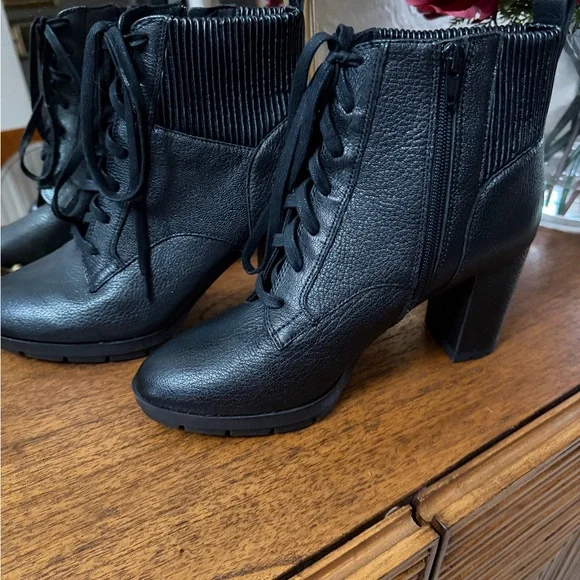 Corso Como Black Lace-Up Ankle Boots - Picture 1 of 15